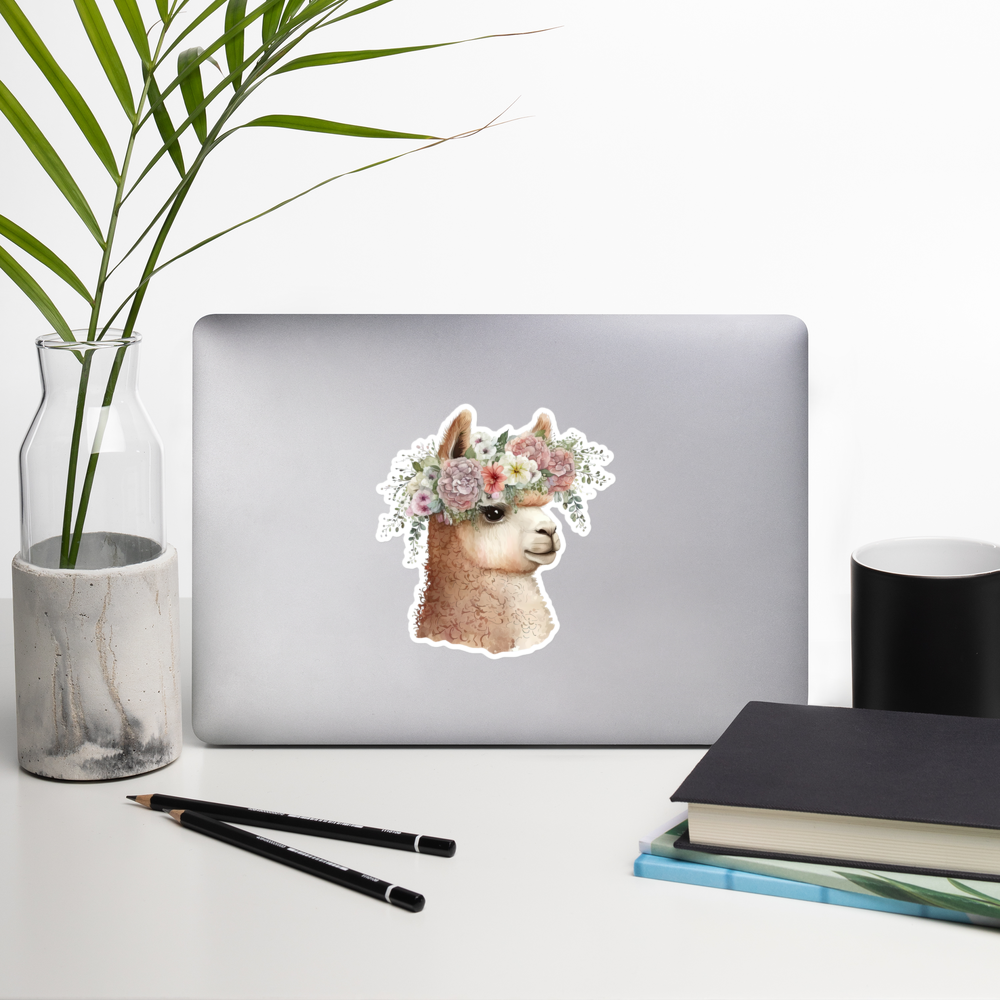 Floral Baby Llama Alpaca sticker - FL1P01