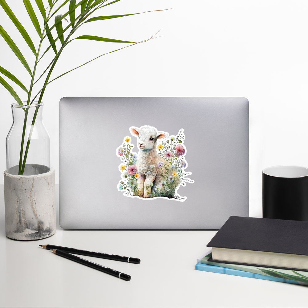 Floral Baby Lamb sticker - FM1P01