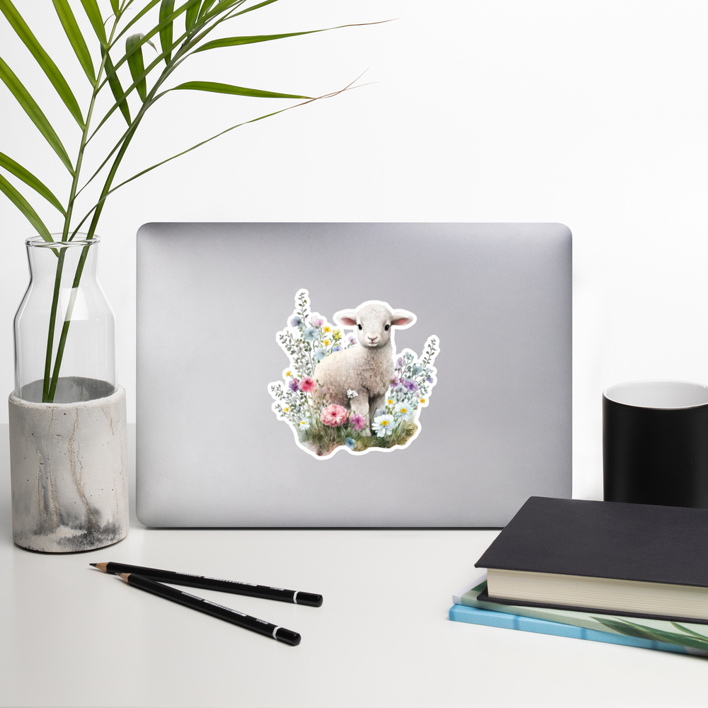 Floral Baby Lamb sticker - FM1P02