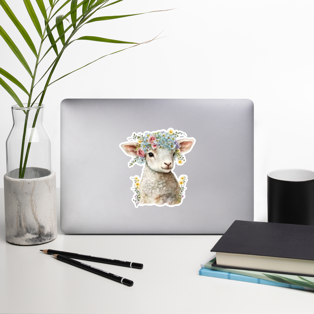 Floral Baby Lamb sticker - FM1P03