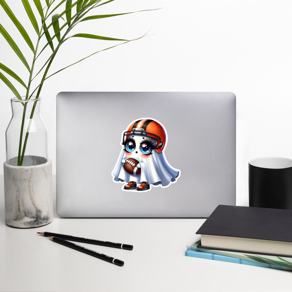 Cute ghost football Halloween sticker GHFB01