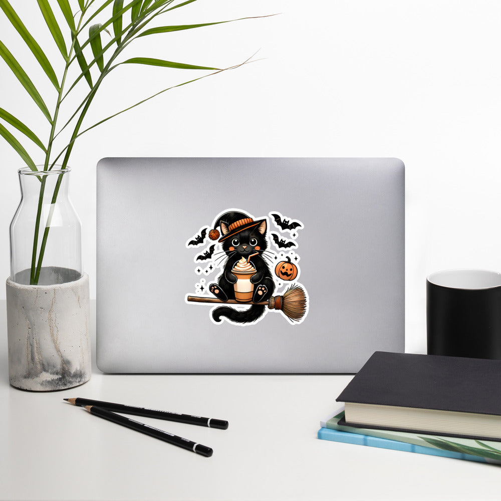 Black cat Halloween sticker BLCT02
