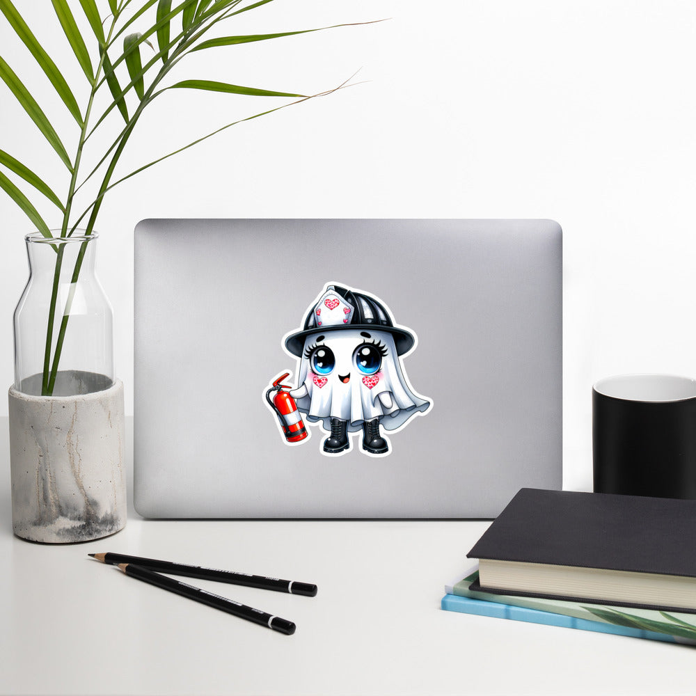 Ghost Fireman Halloween sticker GFHS03