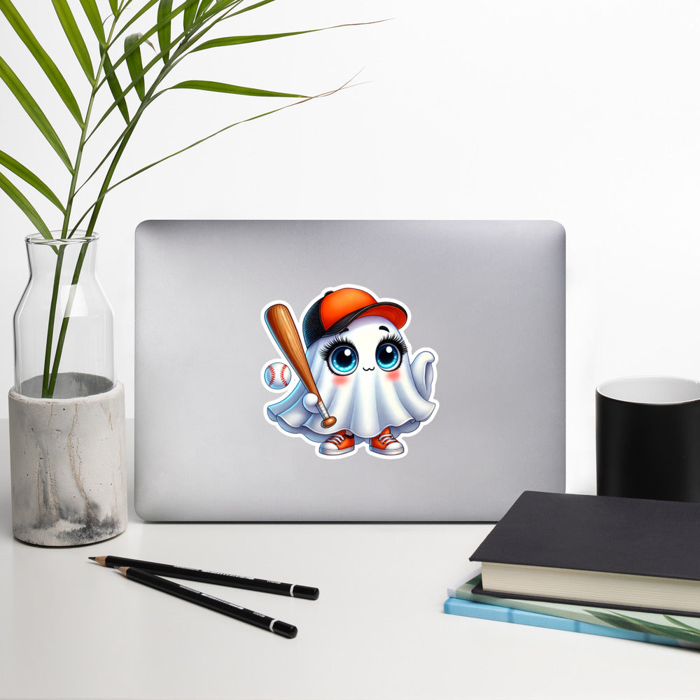 Ghost Baseball Halloween sticker GBSB02