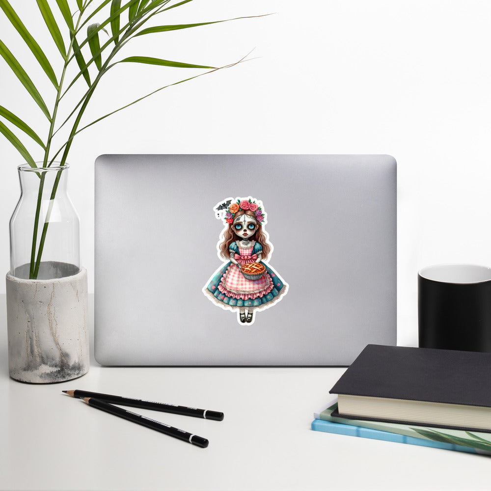 Zombie doll Halloween sticker ZMDL04