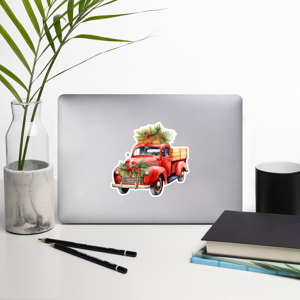Christmas sticker holiday truck MIHC12