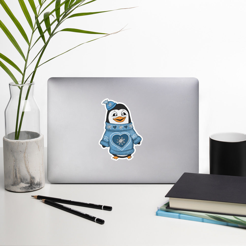 Pinguin in ugly sweater winter sticker UGSC01