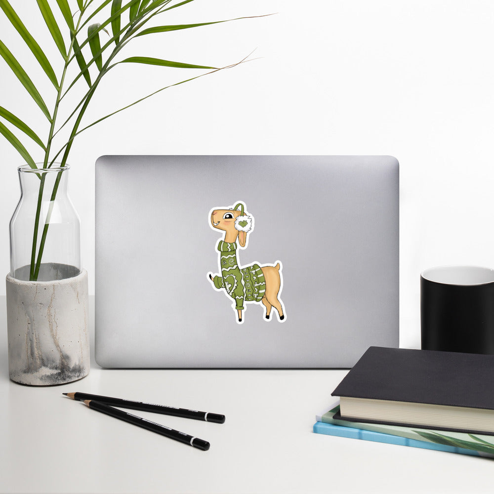 Llama in ugly sweater winter sticker UGSC04