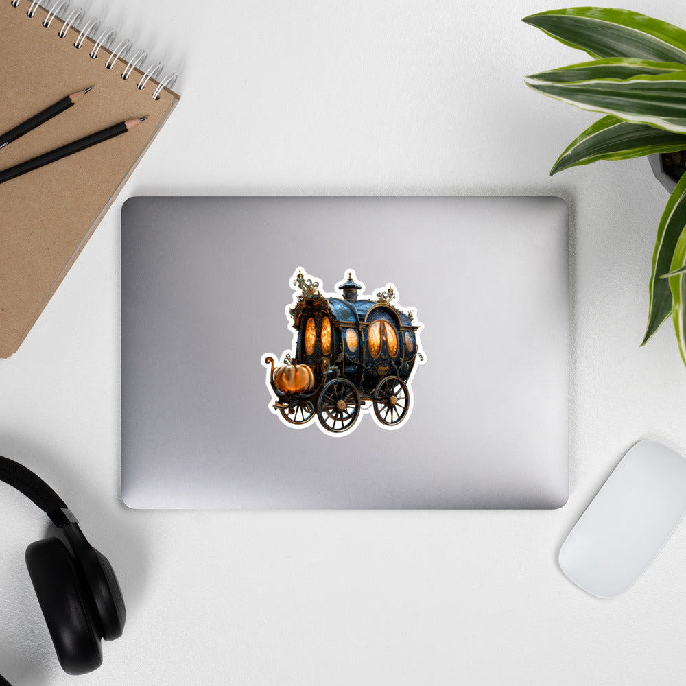 Steampunk carriage Halloween sticker HCRV03
