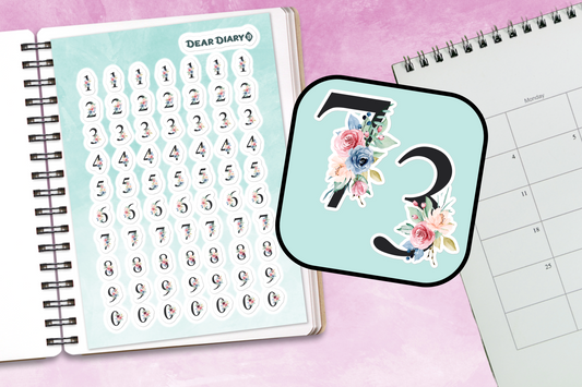 70 Planner stickers sheet Numbers 0-9 NPSH01