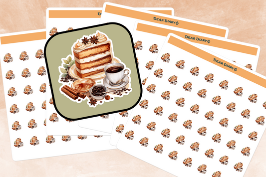 96+ stickers pack of Coffee and Cake planner stickers - PAWCC01