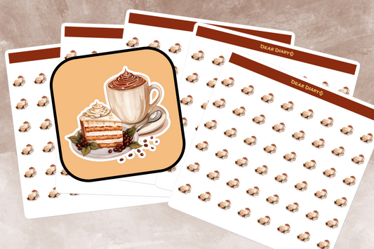 96+ stickers pack of Coffee and Cake planner stickers - PAWCC02